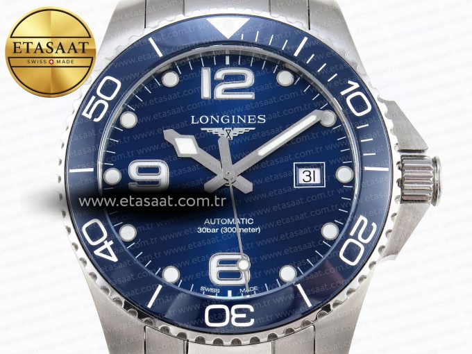 HYDROCONQUEST 43MM SS BLUE CERAMIC BEZEL XF 1:1 BEST EDITION BLUE DIAL ON SS BRACELET L888 - Görsel 4