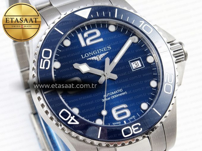 HYDROCONQUEST 43MM SS BLUE CERAMIC BEZEL XF 1:1 BEST EDITION BLUE DIAL ON SS BRACELET L888 - Görsel 5