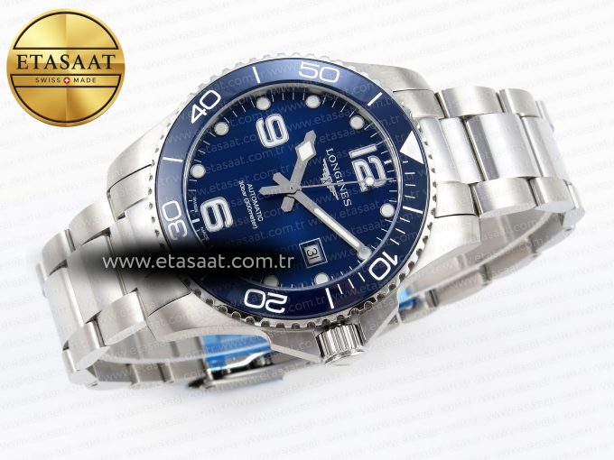 HYDROCONQUEST 43MM SS BLUE CERAMIC BEZEL XF 1:1 BEST EDITION BLUE DIAL ON SS BRACELET L888 - Görsel 7