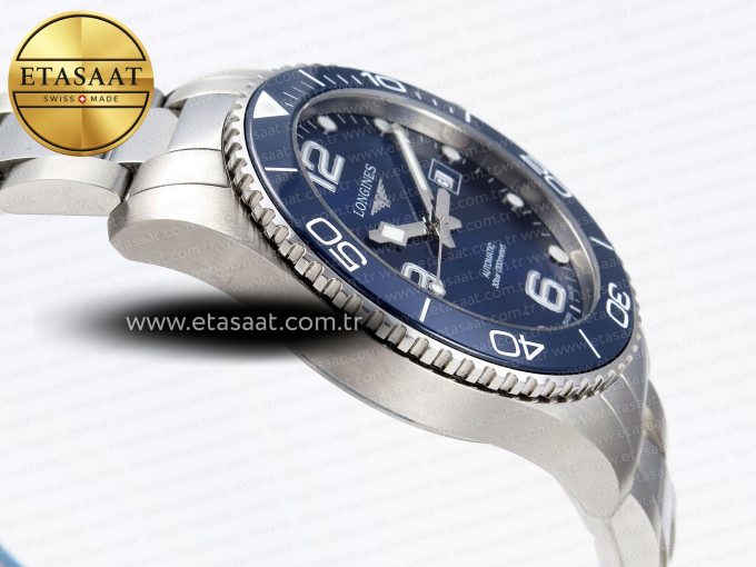 HYDROCONQUEST 43MM SS BLUE CERAMIC BEZEL XF 1:1 BEST EDITION BLUE DIAL ON SS BRACELET L888 - Görsel 9