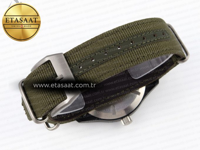 MARK XVIII TOP GUN “SFTI” BLACK CERAMIC IW324712 ZF 1:1 BEST EDITION ON GREEN NYLON STRAP A32111 - Görsel 23