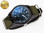MARK XVIII TOP GUN “SFTI” BLACK CERAMIC IW324712 ZF 1:1 BEST EDITION ON GREEN NYLON STRAP A32111 - Görsel 5