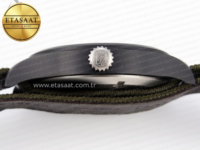 MARK XVIII TOP GUN “SFTI” BLACK CERAMIC IW324712 ZF 1:1 BEST EDITION ON GREEN NYLON STRAP A32111 - Görsel 8