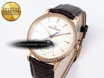 Master Ultra Thin Moon 1368420 RG ZF 1:1 Best Edition White Diamond Dial on Brown Leather Strap SA925 Super Clone V2