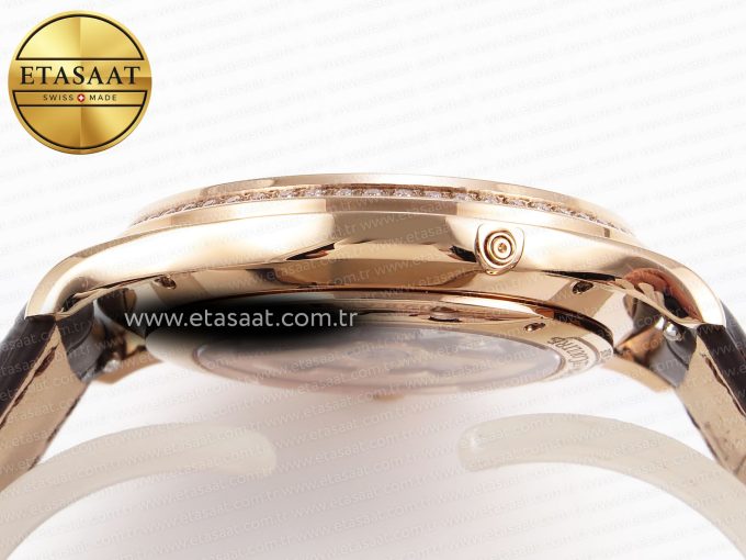 Master Ultra Thin Moon 1368420 RG ZF 1:1 Best Edition White Diamond Dial on Brown Leather Strap SA925 Super Clone V2 - Görsel 12