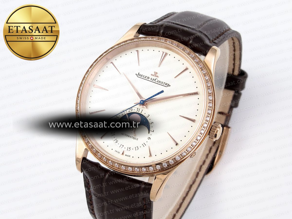 Master Ultra Thin Moon 1368420 RG ZF 1:1 Best Edition White Diamond Dial on Brown Leather Strap SA925 Super Clone V2 - Görsel 2