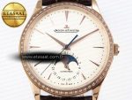 Master Ultra Thin Moon 1368420 RG ZF 1:1 Best Edition White Diamond Dial on Brown Leather Strap SA925 Super Clone V2 - Görsel 3