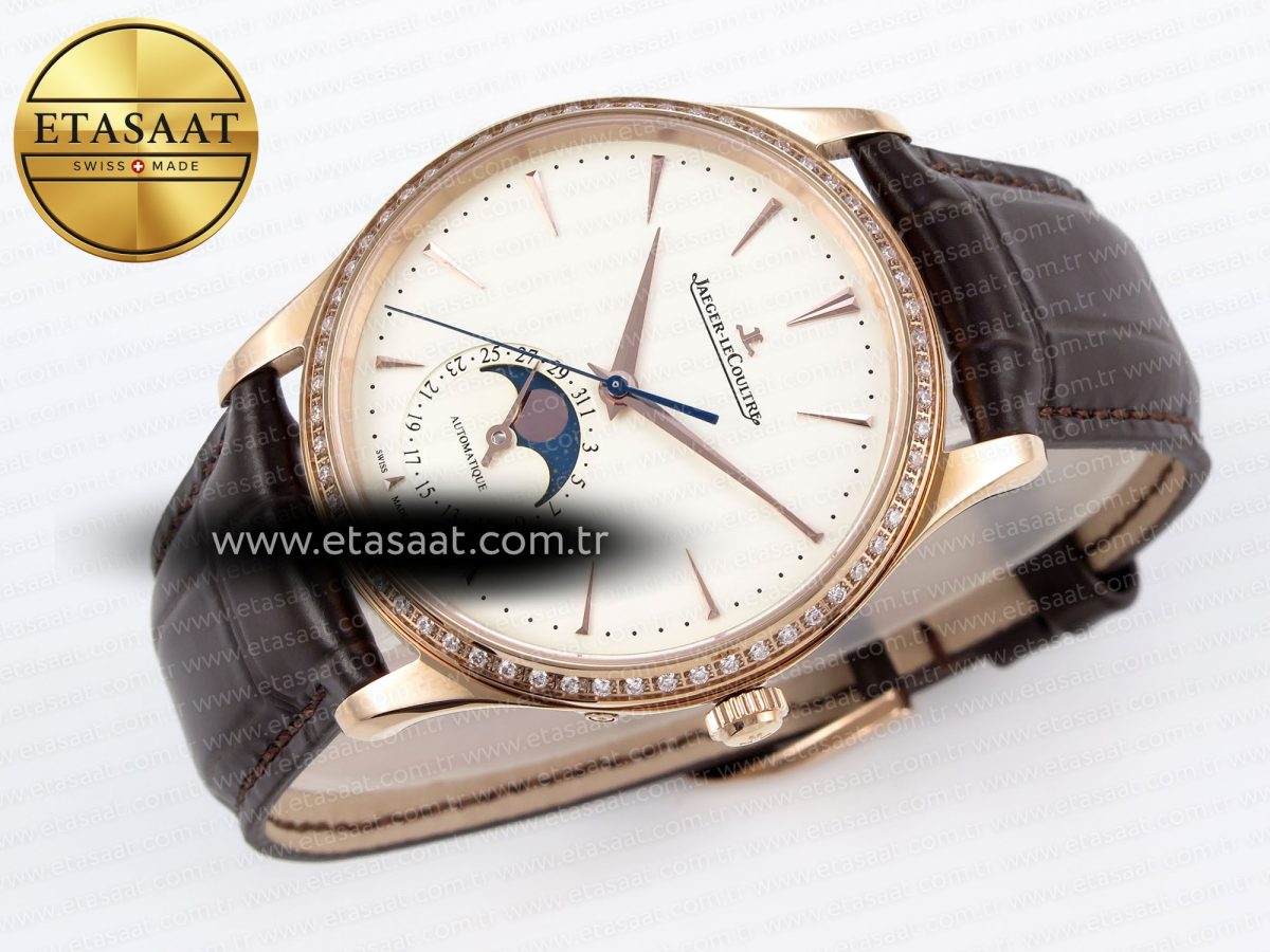Master Ultra Thin Moon 1368420 RG ZF 1:1 Best Edition White Diamond Dial on Brown Leather Strap SA925 Super Clone V2 - Görsel 7