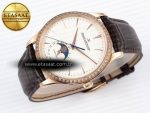 Master Ultra Thin Moon 1368420 RG ZF 1:1 Best Edition White Diamond Dial on Brown Leather Strap SA925 Super Clone V2 - Görsel 7