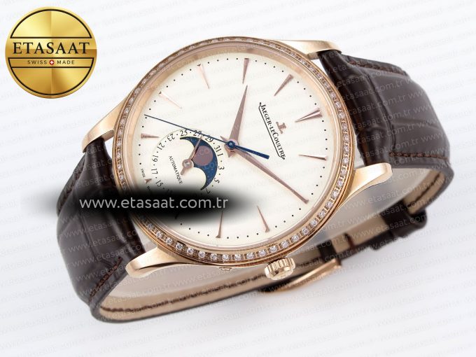 Master Ultra Thin Moon 1368420 RG ZF 1:1 Best Edition White Diamond Dial on Brown Leather Strap SA925 Super Clone V2 - Görsel 7