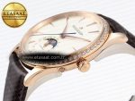 Master Ultra Thin Moon 1368420 RG ZF 1:1 Best Edition White Diamond Dial on Brown Leather Strap SA925 Super Clone V2 - Görsel 8