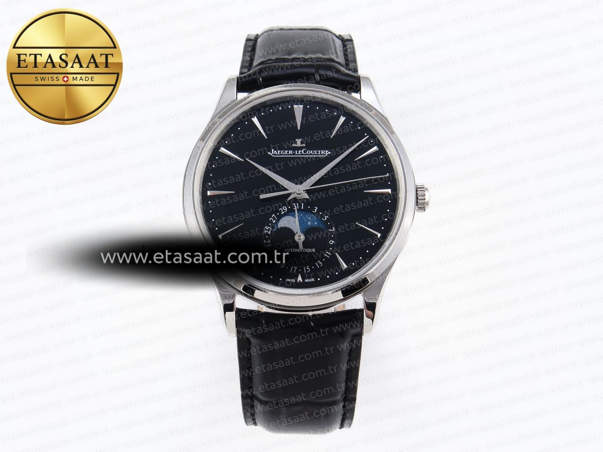 Master Ultra Thin Moon 1368420 SS ZF 1:1 Best Edition Black Dial on Black Leather Strap SA925 Super Clone V2 - Görsel 3