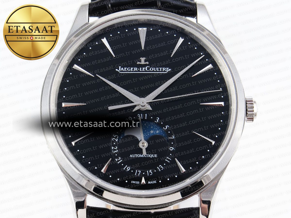 Master Ultra Thin Moon 1368420 SS ZF 1:1 Best Edition Black Dial on Black Leather Strap SA925 Super Clone V2 - Görsel 4