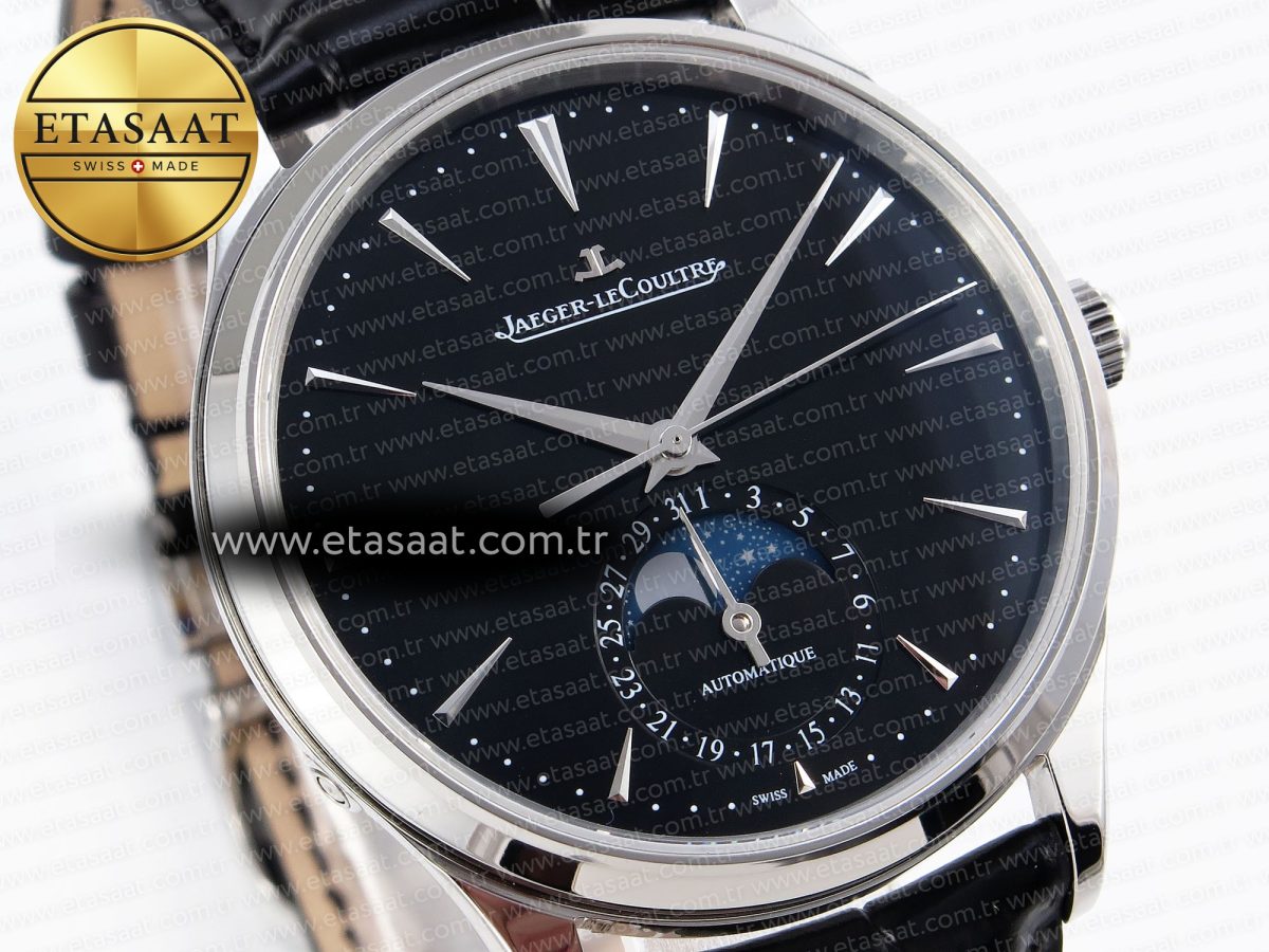 Master Ultra Thin Moon 1368420 SS ZF 1:1 Best Edition Black Dial on Black Leather Strap SA925 Super Clone V2 - Görsel 5
