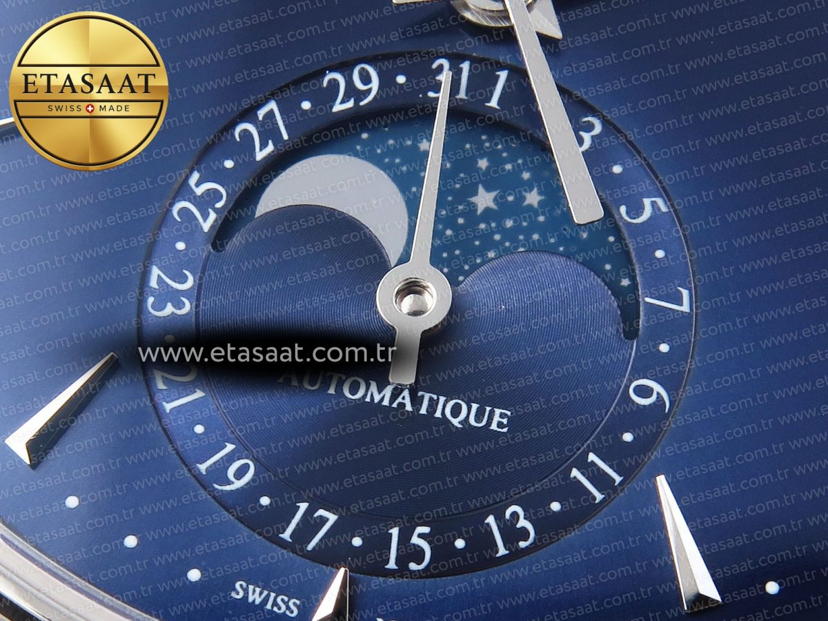 Master Ultra Thin Moon 1368420 SS ZF 1:1 Best Edition Blue Dial on Black Leather Strap SA925 Super Clone V2 - Görsel 11