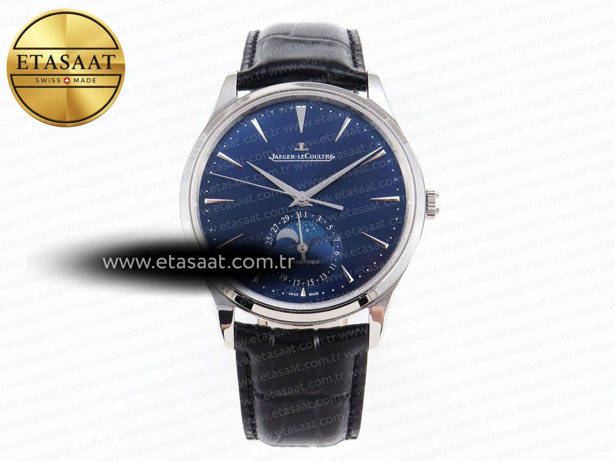 Master Ultra Thin Moon 1368420 SS ZF 1:1 Best Edition Blue Dial on Black Leather Strap SA925 Super Clone V2 - Görsel 3
