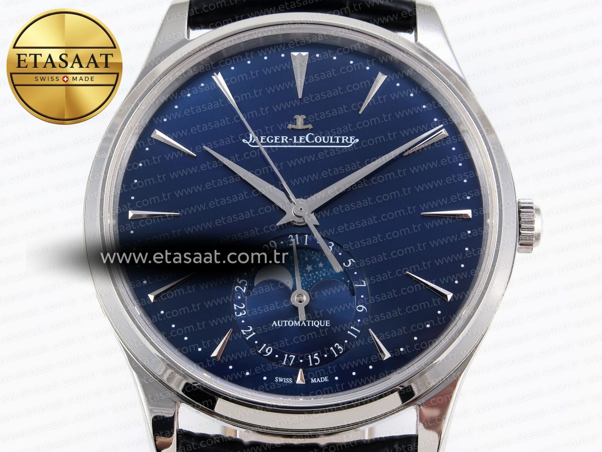 Master Ultra Thin Moon 1368420 SS ZF 1:1 Best Edition Blue Dial on Black Leather Strap SA925 Super Clone V2 - Görsel 4