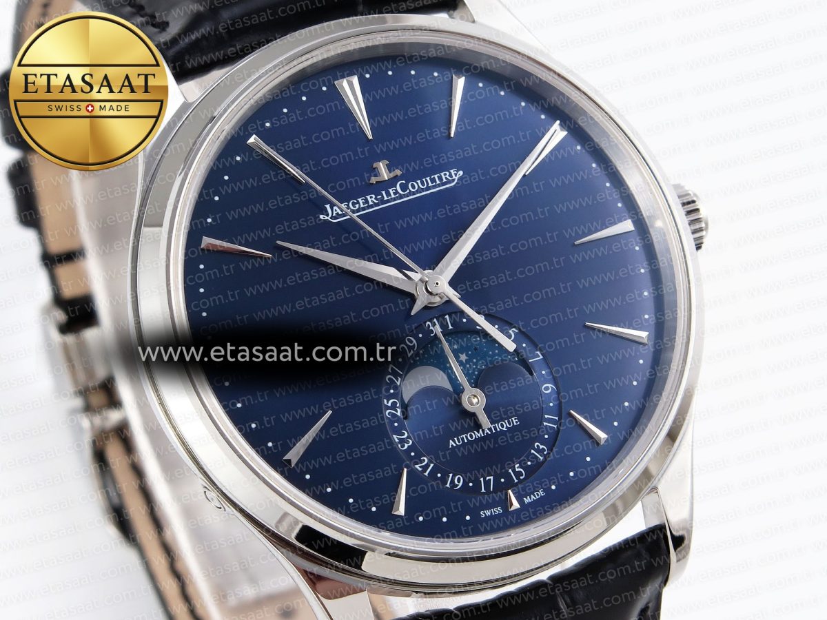 Master Ultra Thin Moon 1368420 SS ZF 1:1 Best Edition Blue Dial on Black Leather Strap SA925 Super Clone V2 - Görsel 5