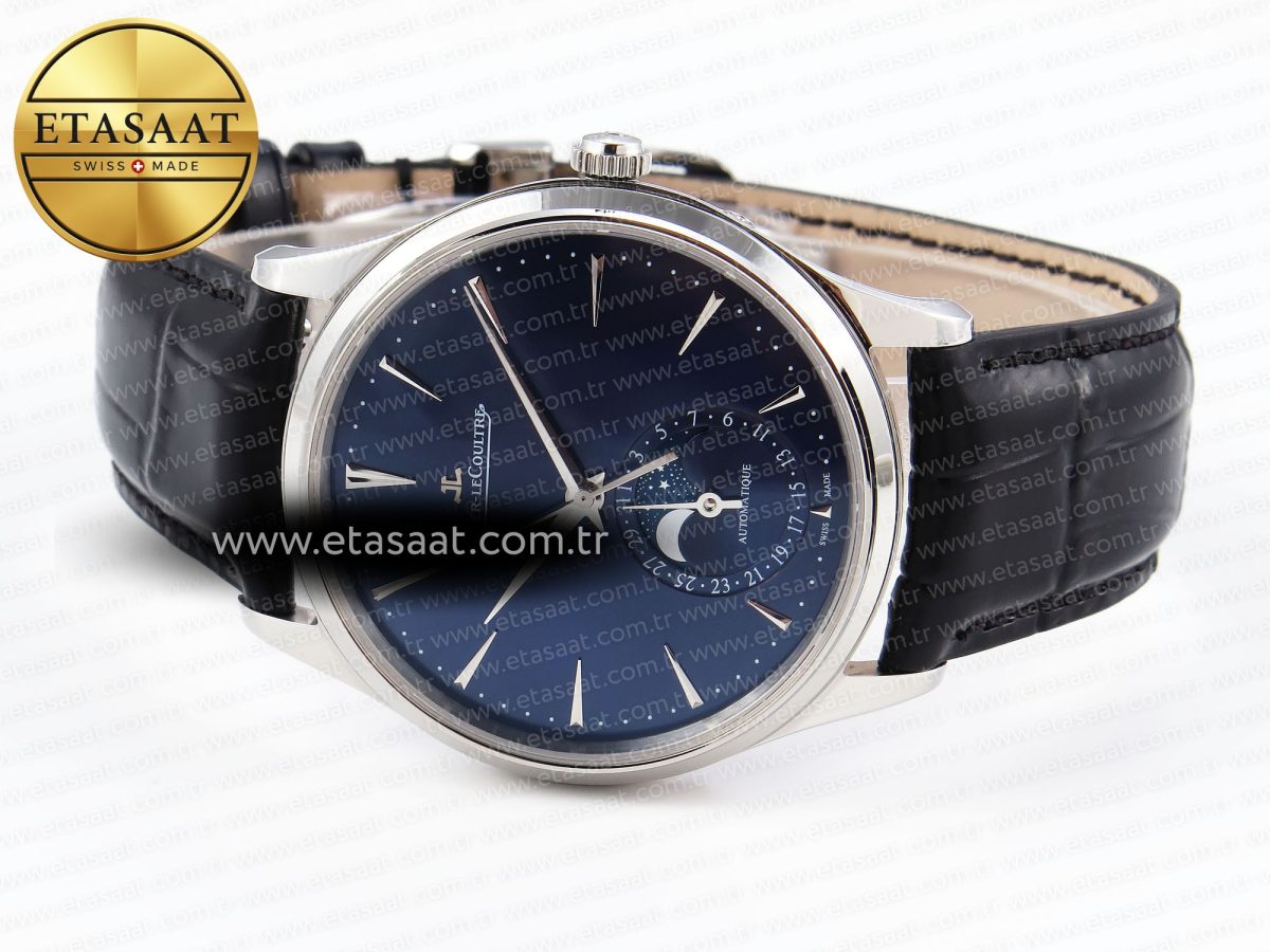 Master Ultra Thin Moon 1368420 SS ZF 1:1 Best Edition Blue Dial on Black Leather Strap SA925 Super Clone V2 - Görsel 6