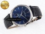Master Ultra Thin Moon 1368420 SS ZF 1:1 Best Edition Blue Dial on Black Leather Strap SA925 Super Clone V2 - Görsel 7