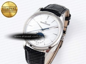 Master Ultra Thin Moon 1368420 SS ZF 1:1 Best Edition White Dial on Black Leather Strap SA925 Super Clone V2