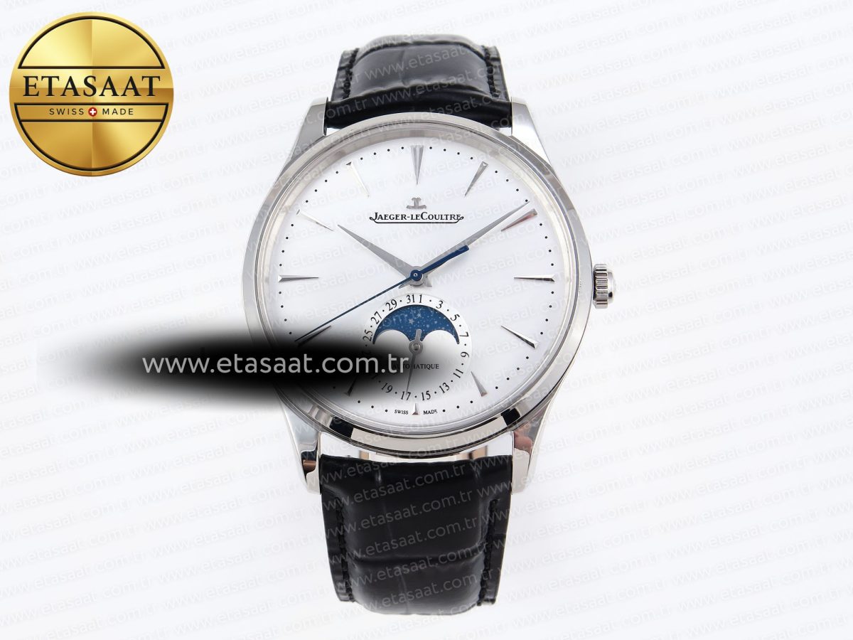 Master Ultra Thin Moon 1368420 SS ZF 1:1 Best Edition White Dial on Black Leather Strap SA925 Super Clone V2 - Görsel 3