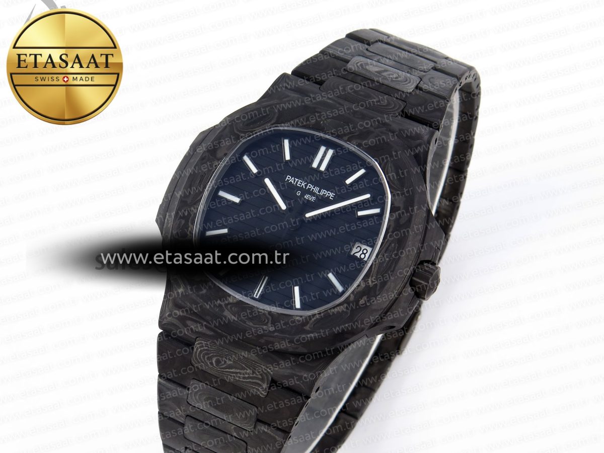 NAUTILUS 5711 DIW CARBON DIWF 1:1 BEST EDITION BLACK TEXTURED DIAL ON CARBON BRACELET 324CS - Görsel 1