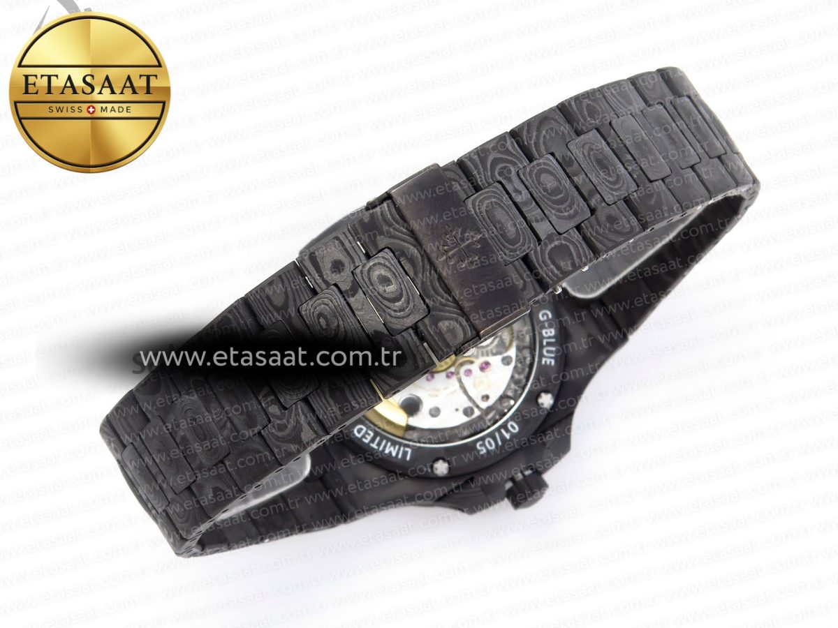 NAUTILUS 5711 DIW CARBON DIWF 1:1 BEST EDITION BLACK TEXTURED DIAL ON CARBON BRACELET 324CS - Görsel 16