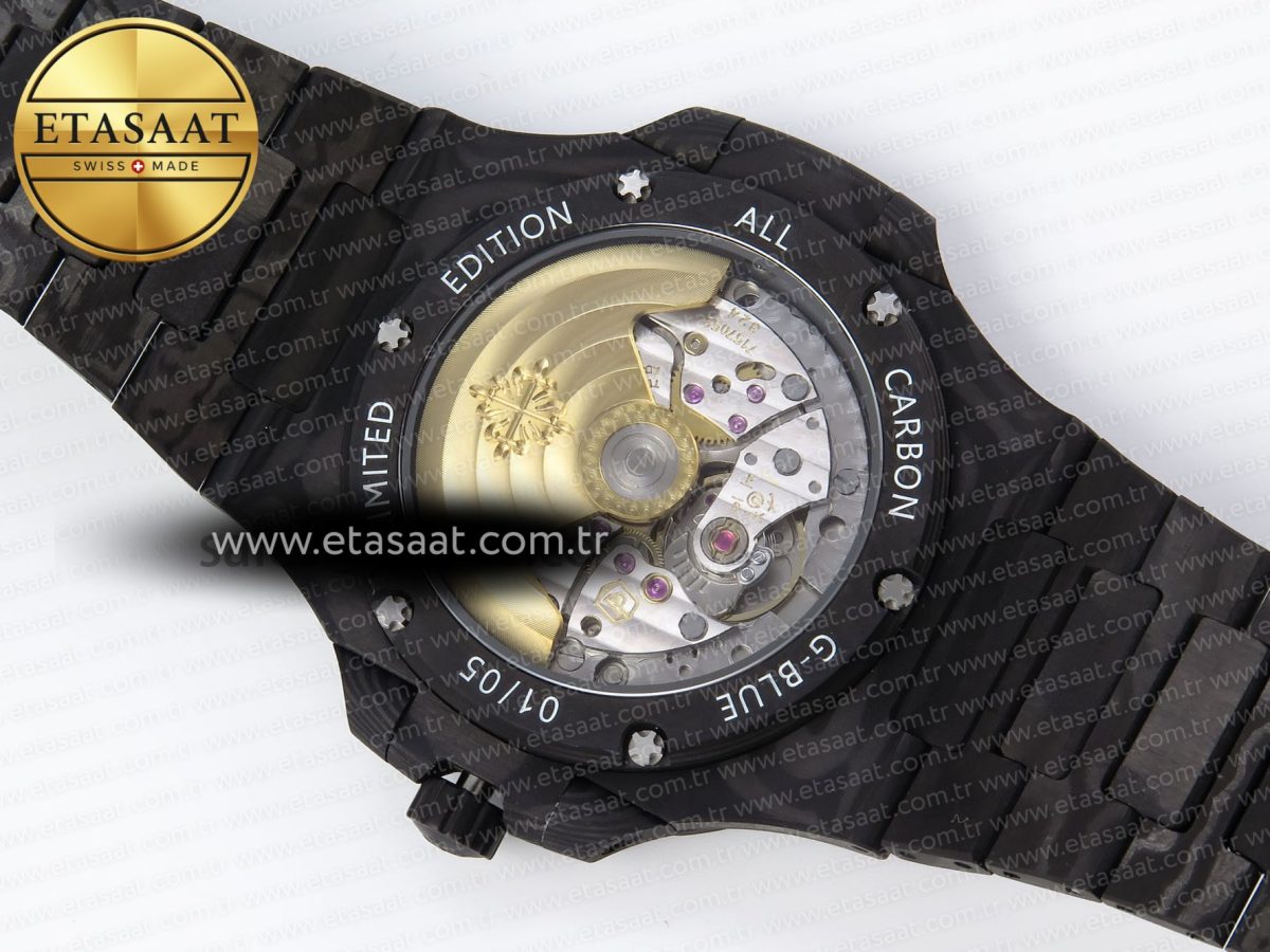 NAUTILUS 5711 DIW CARBON DIWF 1:1 BEST EDITION BLACK TEXTURED DIAL ON CARBON BRACELET 324CS - Görsel 17
