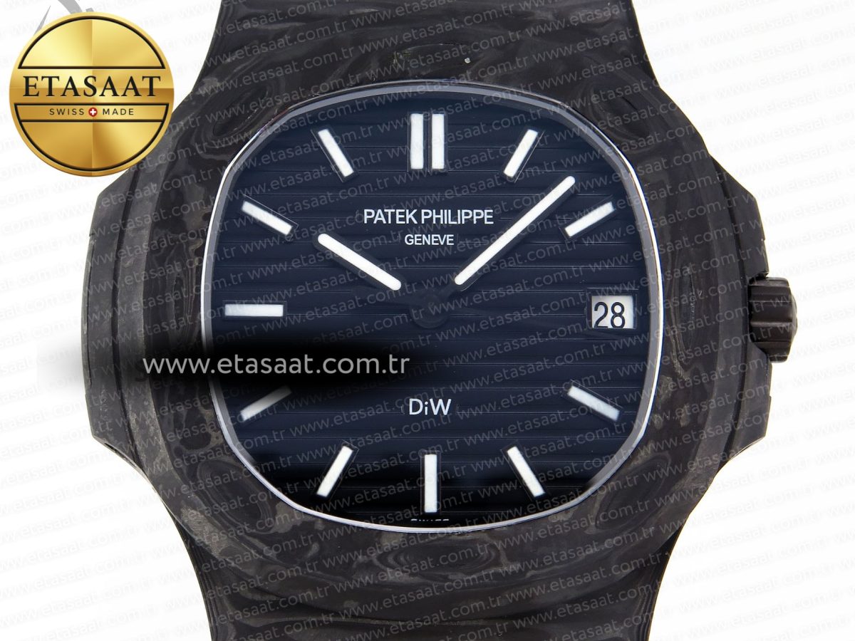 NAUTILUS 5711 DIW CARBON DIWF 1:1 BEST EDITION BLACK TEXTURED DIAL ON CARBON BRACELET 324CS - Görsel 4