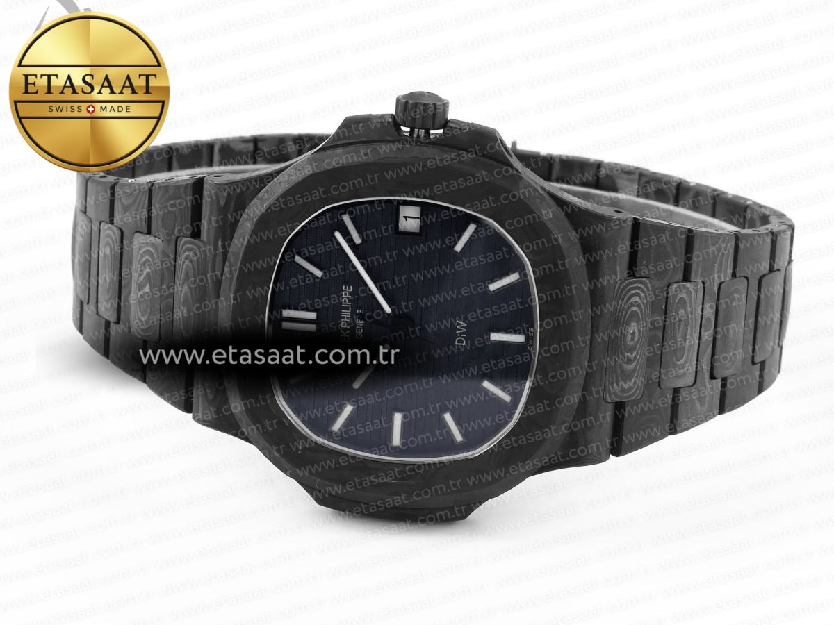 NAUTILUS 5711 DIW CARBON DIWF 1:1 BEST EDITION BLACK TEXTURED DIAL ON CARBON BRACELET 324CS - Görsel 6