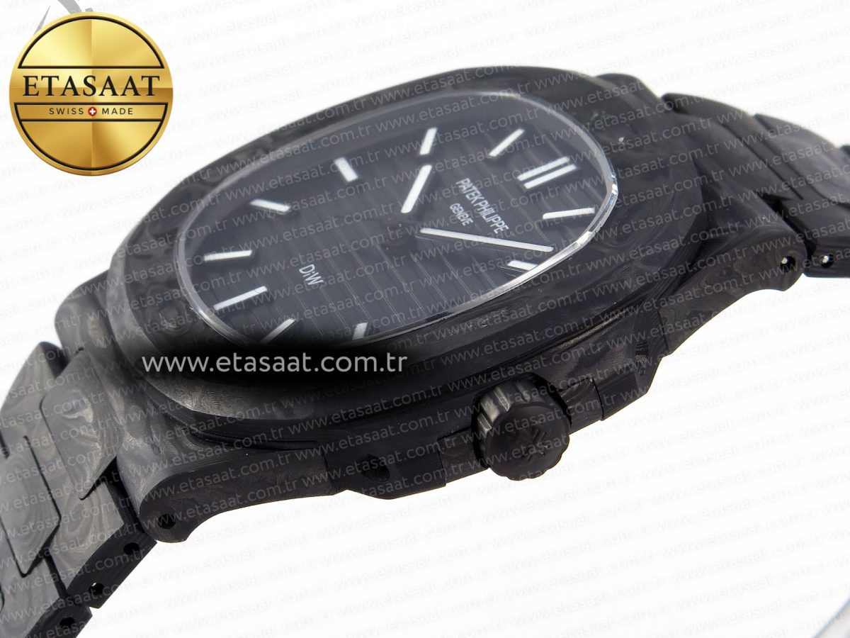 NAUTILUS 5711 DIW CARBON DIWF 1:1 BEST EDITION BLACK TEXTURED DIAL ON CARBON BRACELET 324CS - Görsel 8