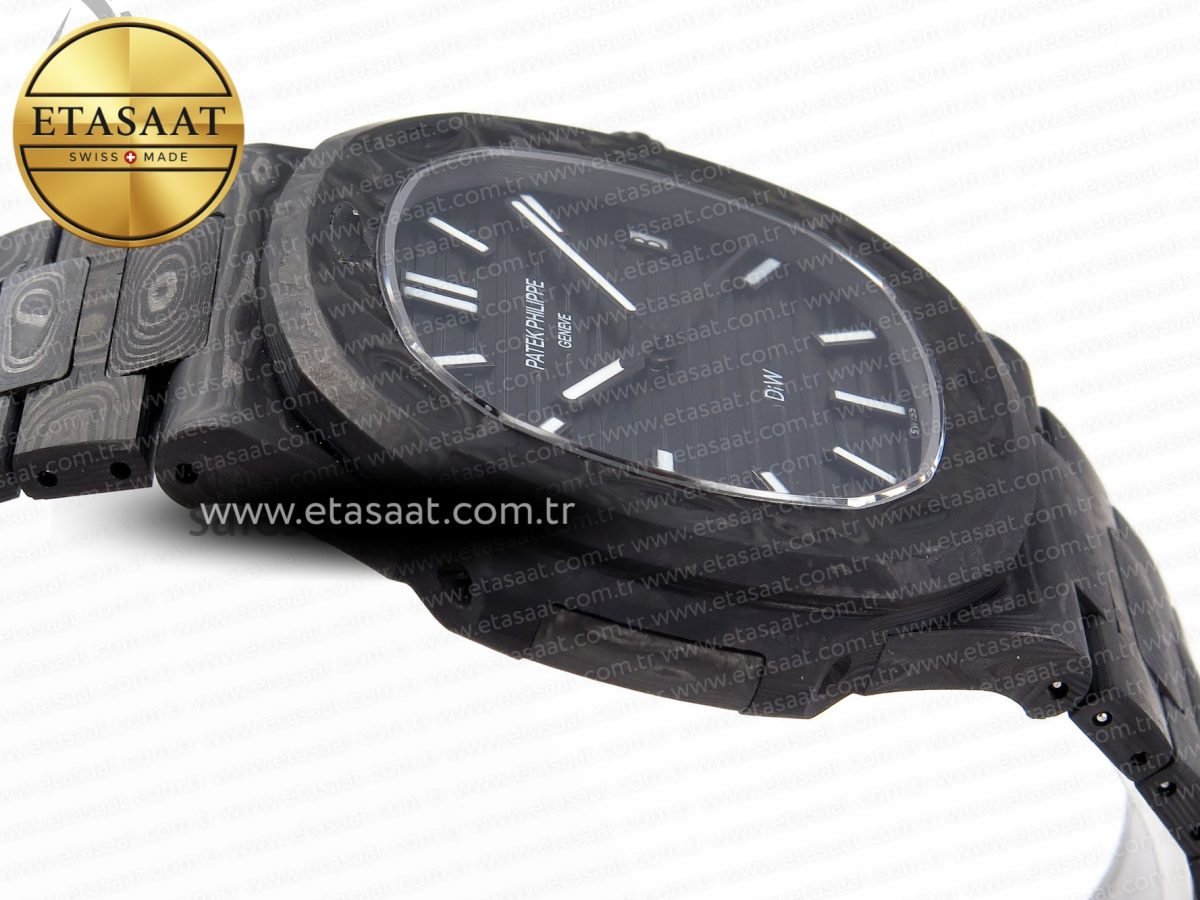 NAUTILUS 5711 DIW CARBON DIWF 1:1 BEST EDITION BLACK TEXTURED DIAL ON CARBON BRACELET 324CS - Görsel 9