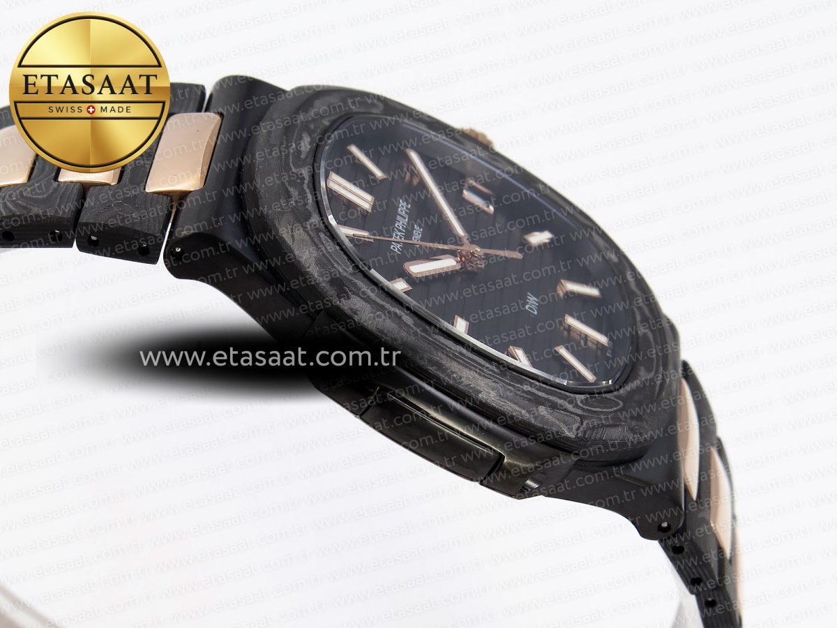 Patek Philippe NAUTILUS 5711 DIW CARBOn BLACK TEXTURED DIAL ON CARBON/RG 324CS - Görsel 9