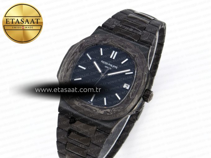 NAUTILUS 5711 DIW CARBON DIWF 1:1 BEST EDITION BLUE TEXTURED DIAL ON CARBON/PVD BRACELET 324CS - Görsel 2