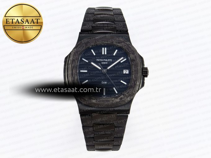 NAUTILUS 5711 DIW CARBON DIWF 1:1 BEST EDITION BLUE TEXTURED DIAL ON CARBON/PVD BRACELET 324CS - Görsel 3