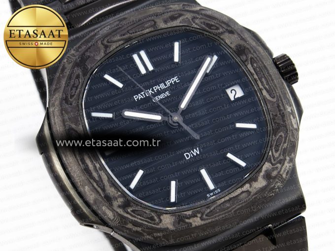 NAUTILUS 5711 DIW CARBON DIWF 1:1 BEST EDITION BLUE TEXTURED DIAL ON CARBON/PVD BRACELET 324CS - Görsel 5