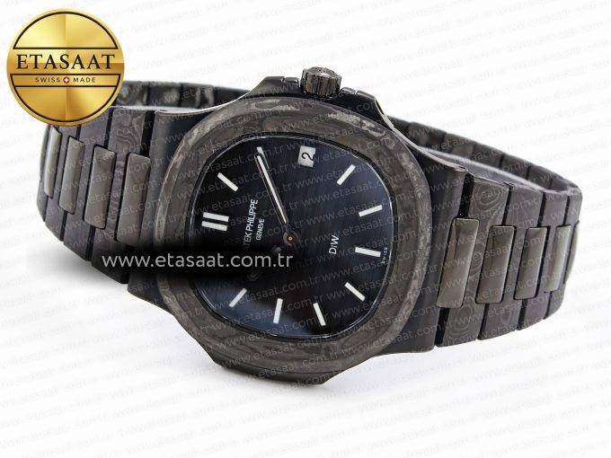 NAUTILUS 5711 DIW CARBON DIWF 1:1 BEST EDITION BLUE TEXTURED DIAL ON CARBON/PVD BRACELET 324CS - Görsel 6