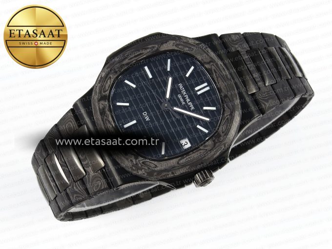 NAUTILUS 5711 DIW CARBON DIWF 1:1 BEST EDITION BLUE TEXTURED DIAL ON CARBON/PVD BRACELET 324CS - Görsel 7