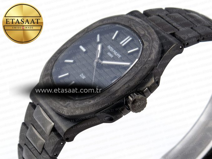 NAUTILUS 5711 DIW CARBON DIWF 1:1 BEST EDITION BLUE TEXTURED DIAL ON CARBON/PVD BRACELET 324CS - Görsel 8