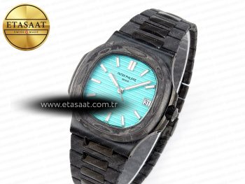 Nautilus 5711 DIW Carbon DIWF 1:1 Best Edition Tiffany Blue Textured Dial on Carbon/PVD Bracelet 324CS