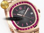 Patek Philippe NAUTILUS 5711 RG GRAY DIAL PURPLE DIAMONDS 324CS - Görsel 5
