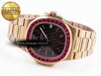 Patek Philippe NAUTILUS 5711 RG GRAY DIAL PURPLE DIAMONDS 324CS - Görsel 6