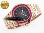 Patek Philippe NAUTILUS 5711 RG GRAY DIAL PURPLE DIAMONDS 324CS - Görsel 7