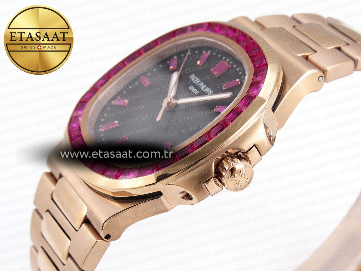 Patek Philippe NAUTILUS 5711 RG GRAY DIAL PURPLE DIAMONDS 324CS - Görsel 8