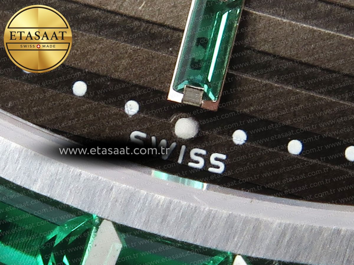 Patek Philippe NAUTILUS 5711 SS GRAY DIAL GREEN DIAMONDS 324CS - Görsel 12