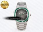 Patek Philippe NAUTILUS 5711 SS GRAY DIAL GREEN DIAMONDS 324CS - Görsel 3