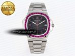 Patek Philippe NAUTILUS 5711 SS  GRAY DIAL PURPLE DIAMONDS 324CS - Görsel 3