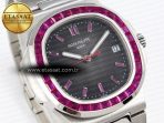 Patek Philippe NAUTILUS 5711 SS  GRAY DIAL PURPLE DIAMONDS 324CS - Görsel 5