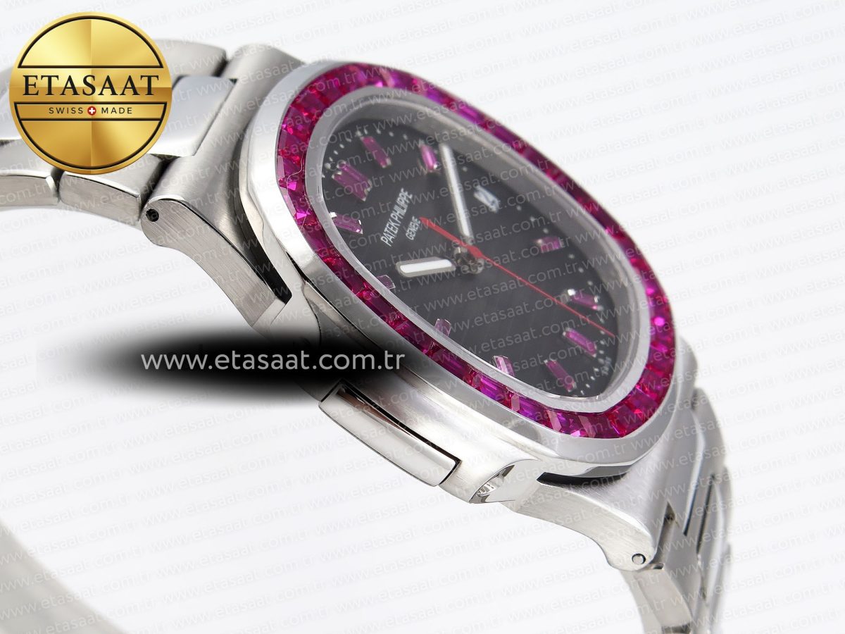 Patek Philippe NAUTILUS 5711 SS  GRAY DIAL PURPLE DIAMONDS 324CS - Görsel 9